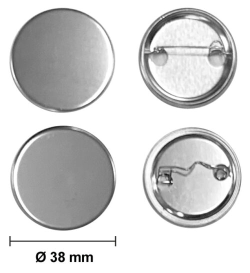 Chapas con alfiler <br>Ø 38 mm