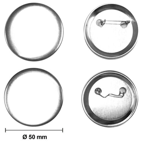 Chapas con alfiler <br>Ø 50 mm