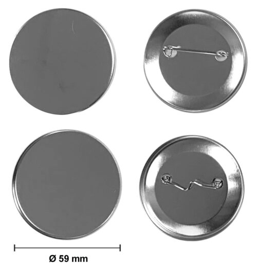 Chapas con alfiler <br>Ø 59 mm