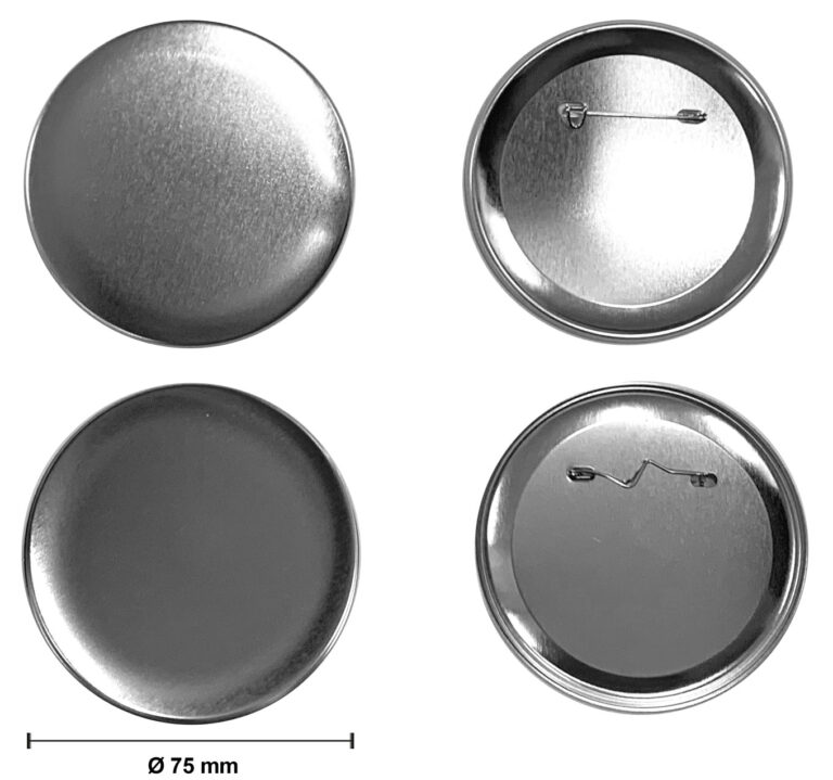 Chapas con alfiler <br>Ø 75 mm