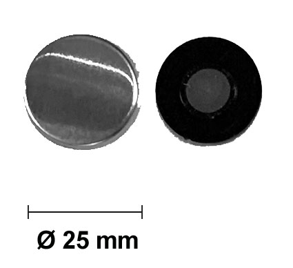 Chapas con imán <br>para nevera Ø 25 mm