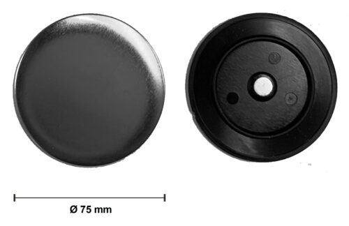 Chapas con imán <br>para nevera Ø 75 mm