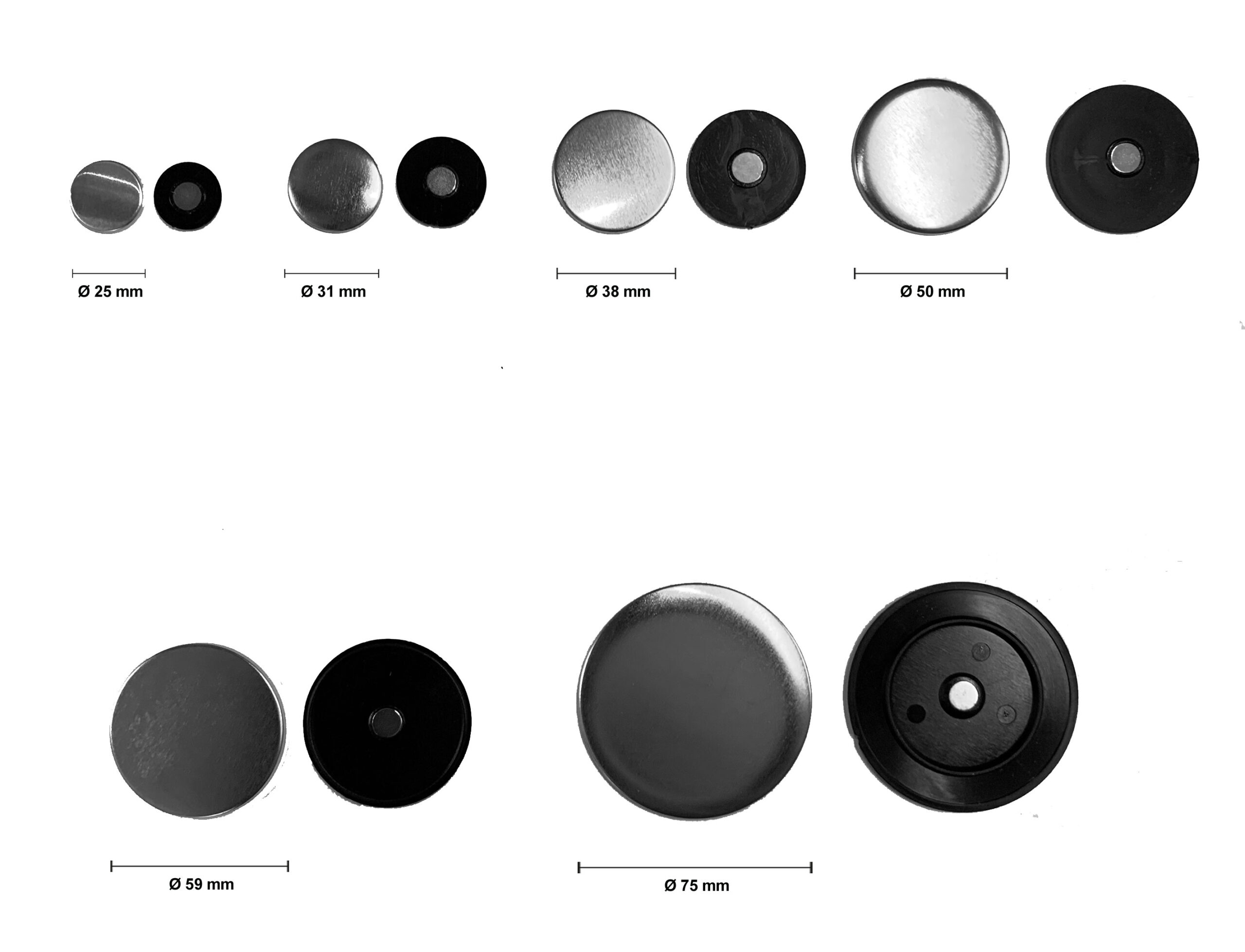 Chapas con imán <br>para ropa. Sencillo Ø 31 mm - Imagen 2