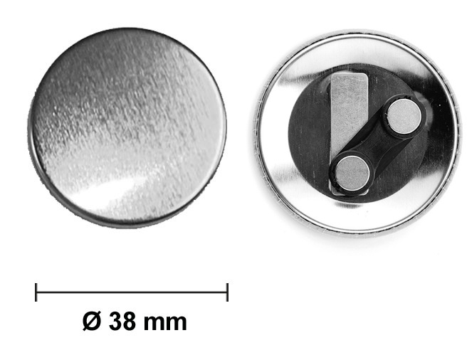 Chapas con imán doble <br>para ropa Ø 38 mm