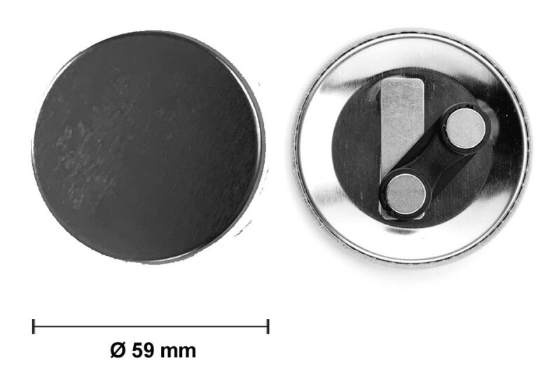 Chapas con imán doble <br>para ropa Ø 59 mm