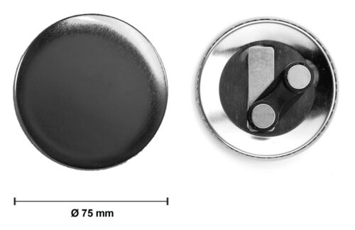 Chapas con imán doble <br>para ropa Ø 75 mm